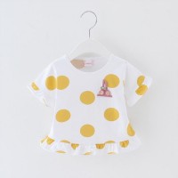 wholesale price high quality o neck toddler girl shirt cute dot baby t-shirt