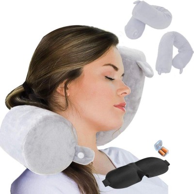 Travel Pillow Neck,Chin,Shoulder,Lumbar and Leg Support for Adult Airplane Traveling Pillow